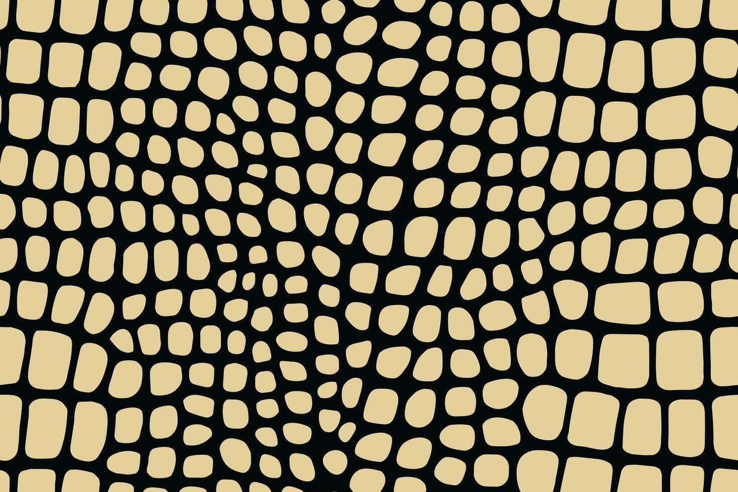 Seamless alligator skin pattern with small rounded black scales on beige background vector
