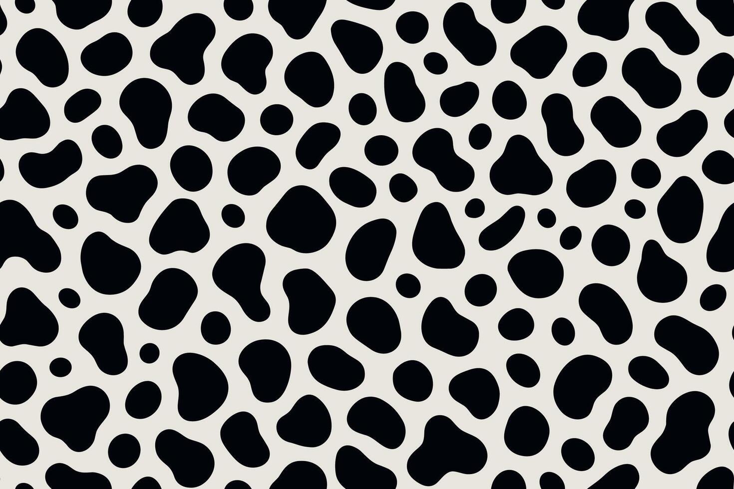 Seamless Dalmatian fur pattern with dense black spots on white background vector