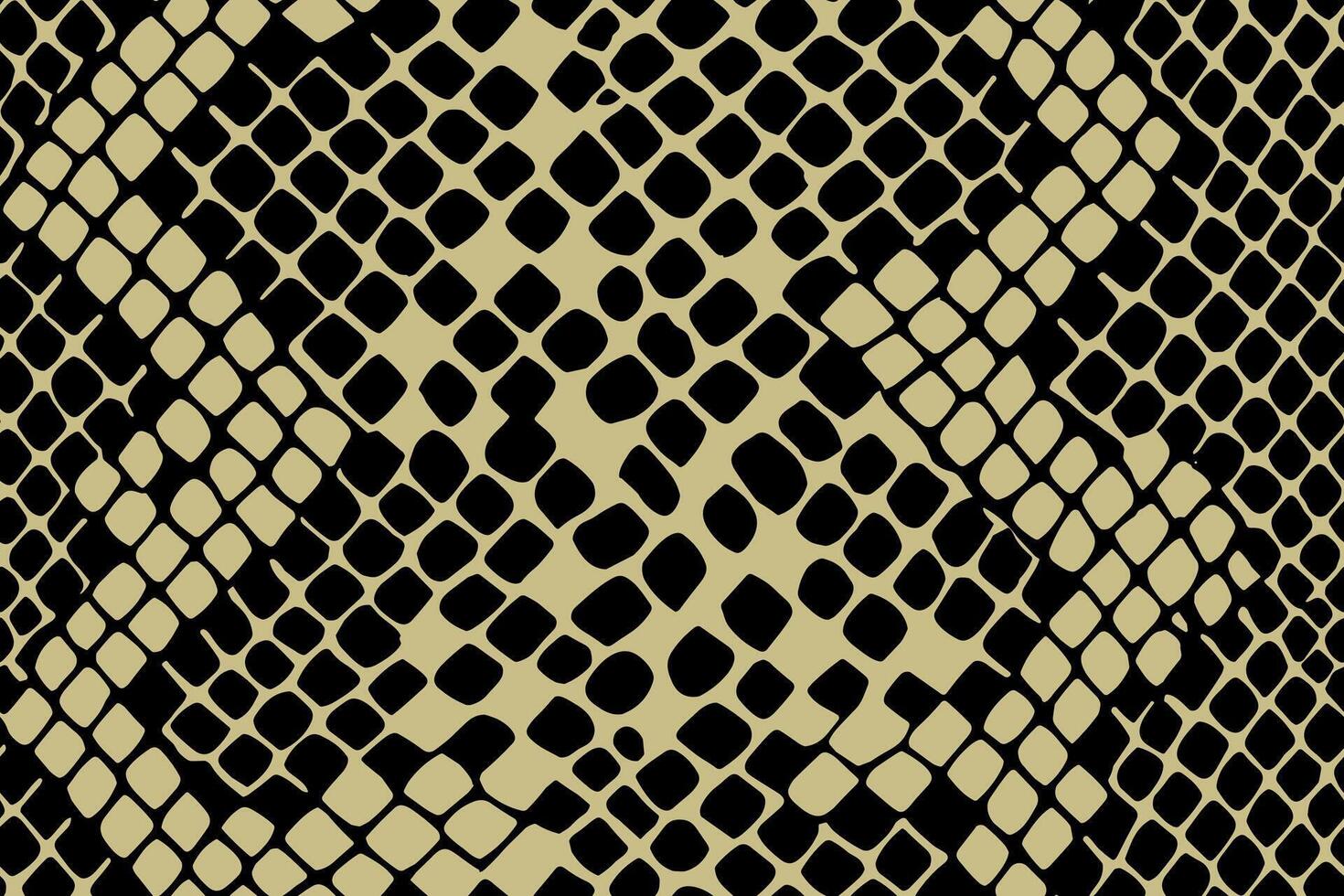 Seamless snake skin pattern with black scales on beige background vector