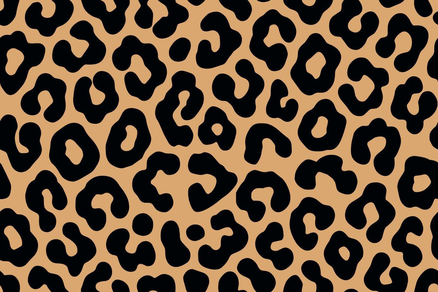 Seamless leopard print pattern with bold black spots on beige background vector