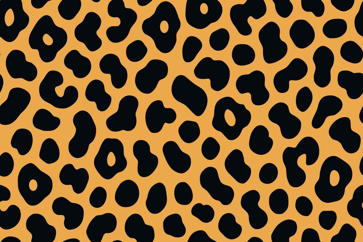 Seamless cheetah print pattern with bold black spots on orange background vector
