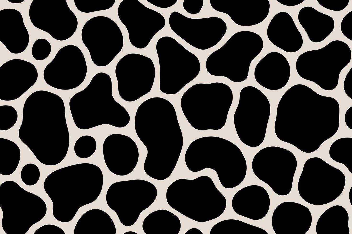 Seamless tapir skin pattern with bold black spots on white background vector