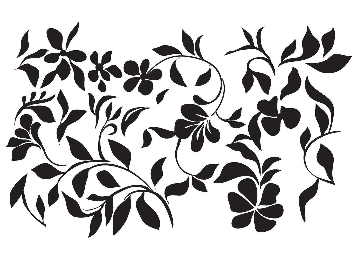 a black and white floral design vector