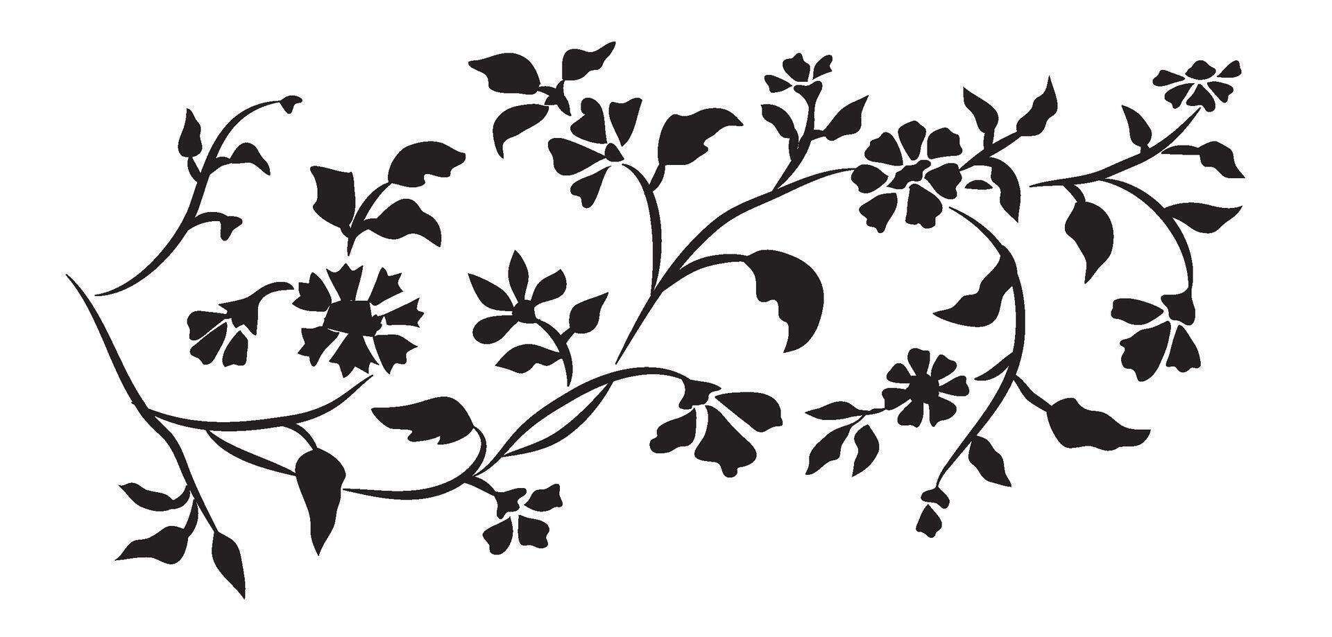 a black and white drawing of a flower and vine vector