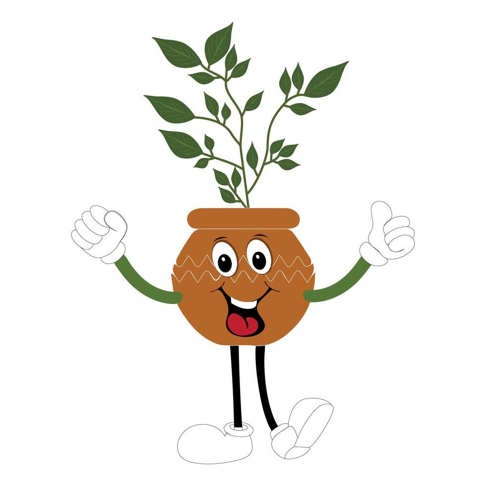 Abstract Green Mascot Stylized Pot Leaves vector