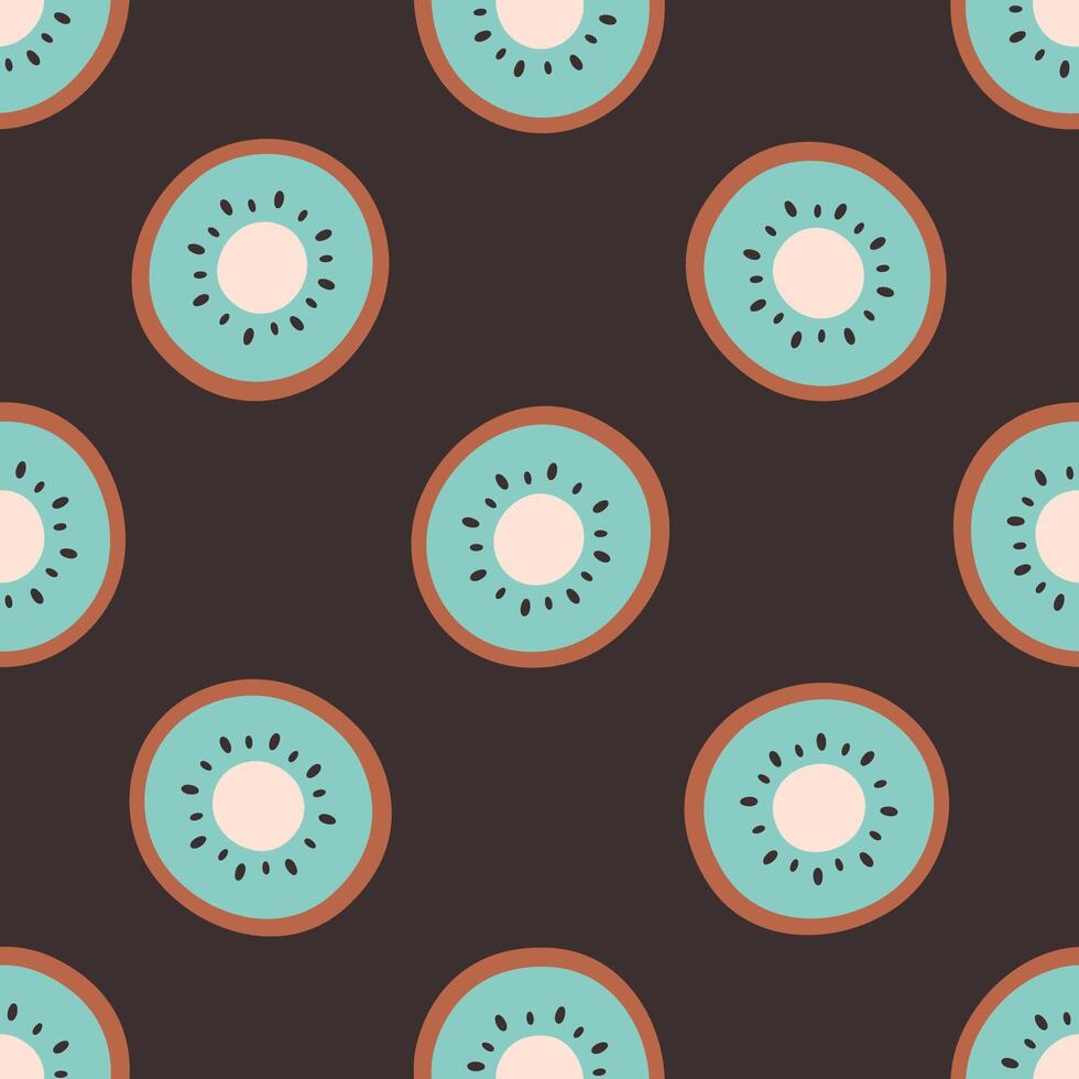 Seamless pattern with cute kiwi slices. Fruits design for banner, wallpaper, textile, wrapping paper, background, cards vector
