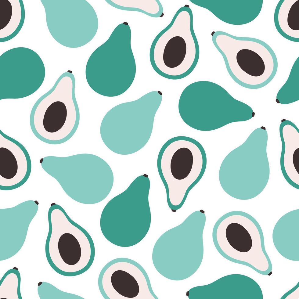 Seamless pattern with cute avocado. Fruits design for banner, wallpaper, textile, wrapping paper, background, cards vector