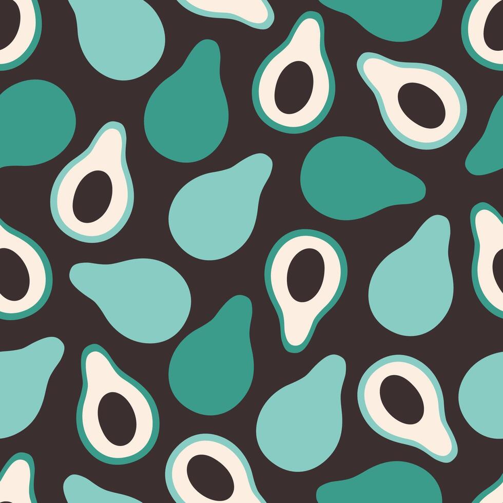 Seamless pattern with cute avocado. Design for banner, wallpaper, textile, wrapping paper, background, cards vector