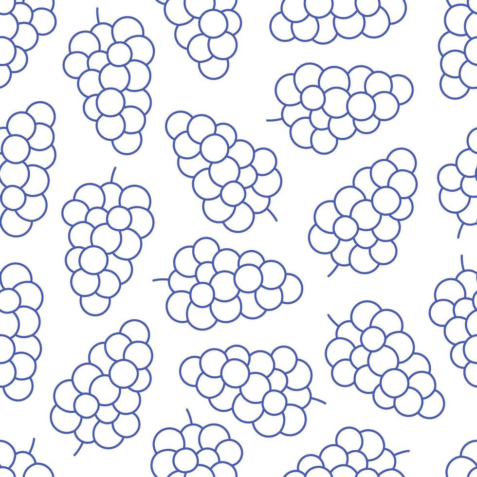 Seamless pattern with cute outline grapes. Doodle print for banner, wallpaper, textile, wrapping paper, background, cards. vector