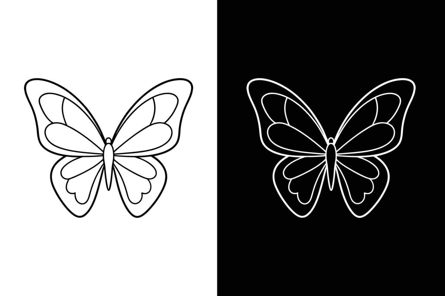 Butterfly line art. Simple minimal butterfly line icon logotype vector