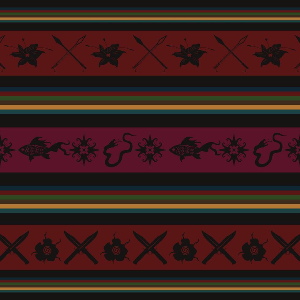 traditional own custom made tribal wild jungle pattern ethnic ornaments art fabric textile print pattern wallpaper background vector