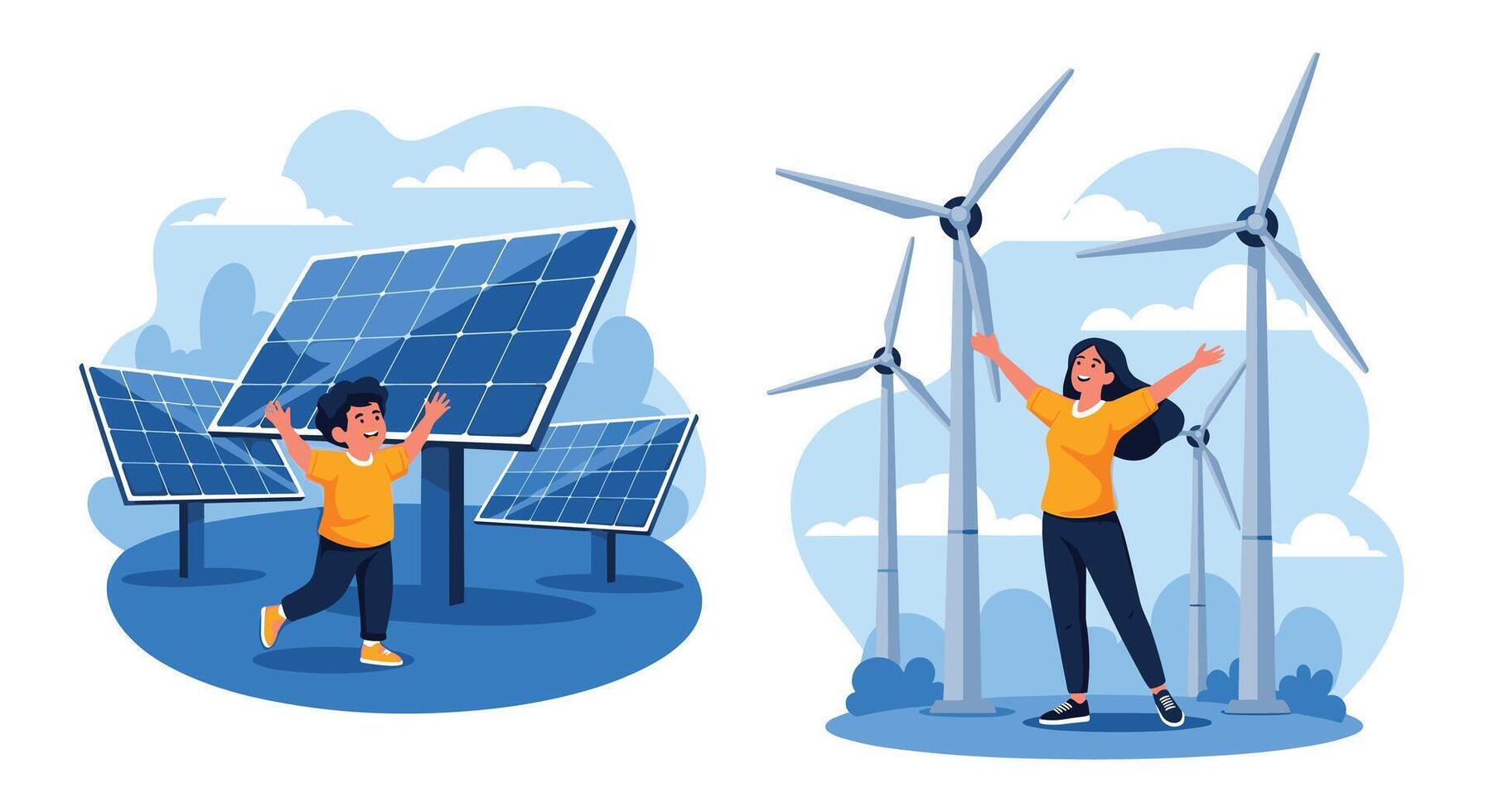 Empowering the Future Renewable Energy Solutions For a Sustainable World Transition Forward vector