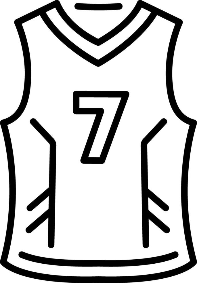 An outline style icon of basketball jersey vector