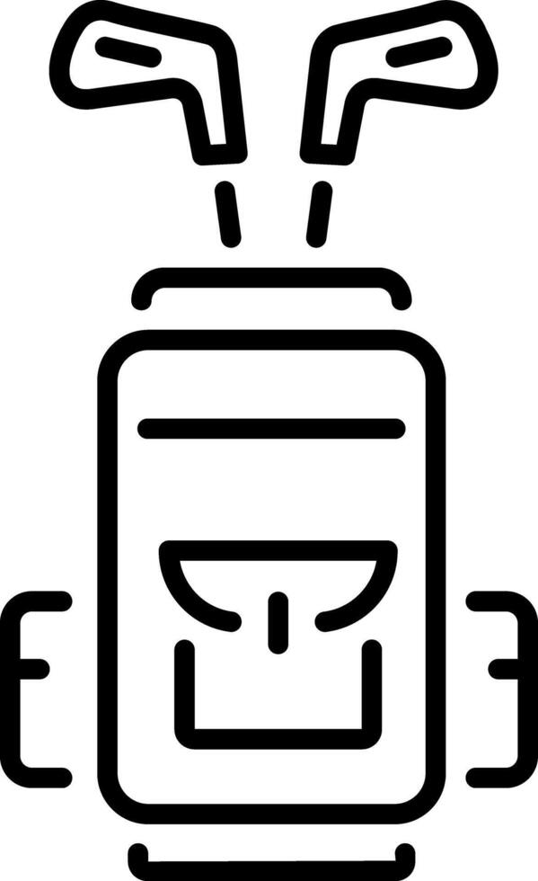 A line style icon of golf bag vector