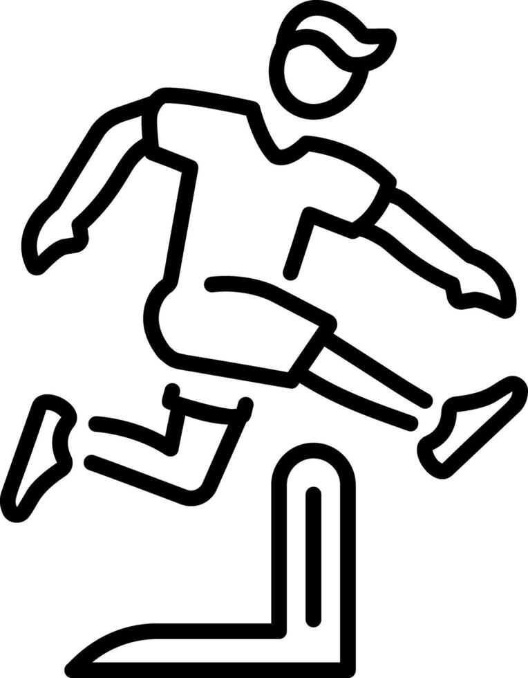 A linear style icon of hurdle vector