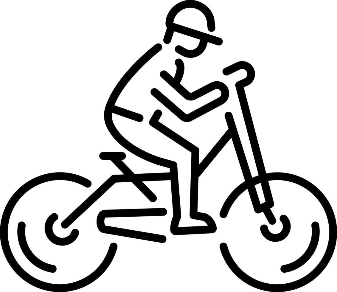 A line style icon of cycling vector