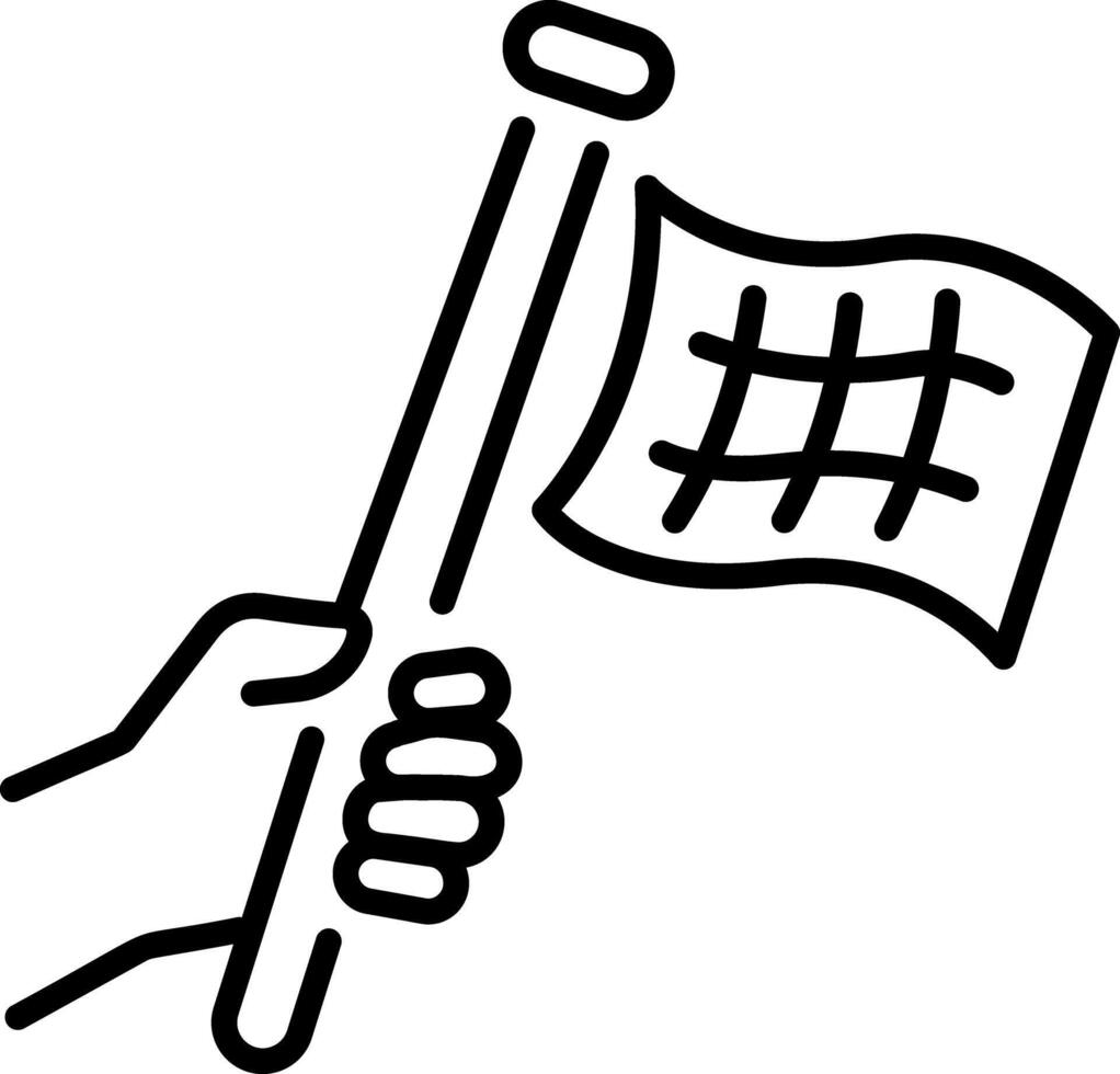 A linear style icon of racing flag vector