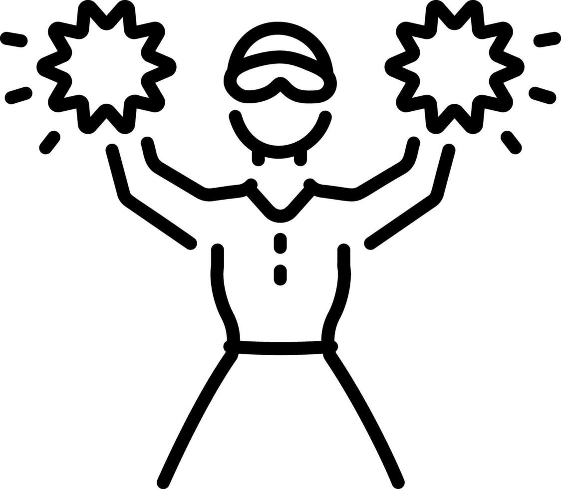 An outline style icon of cheerleader vector