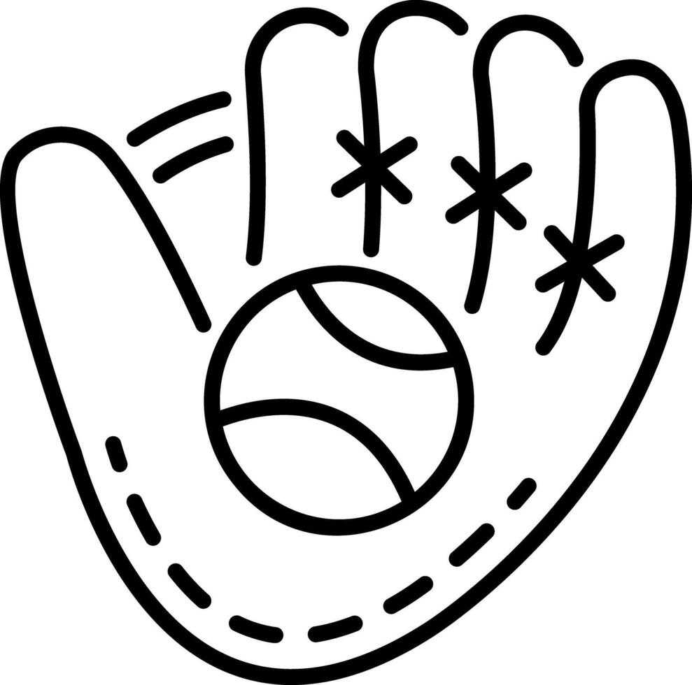 An outline style icon of baseball glove vector