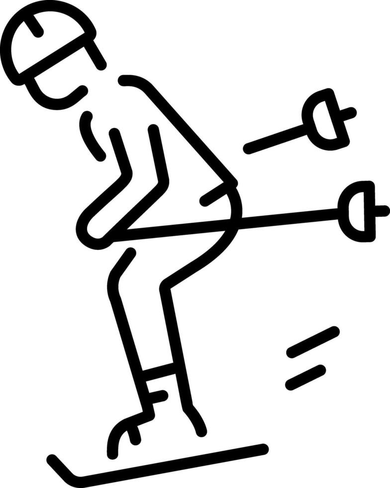 A linear style icon of skiing vector