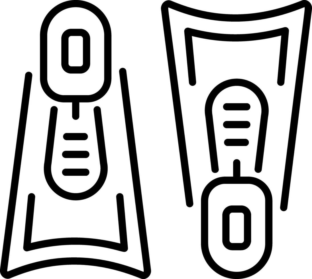A line style icon of swimming flippers vector