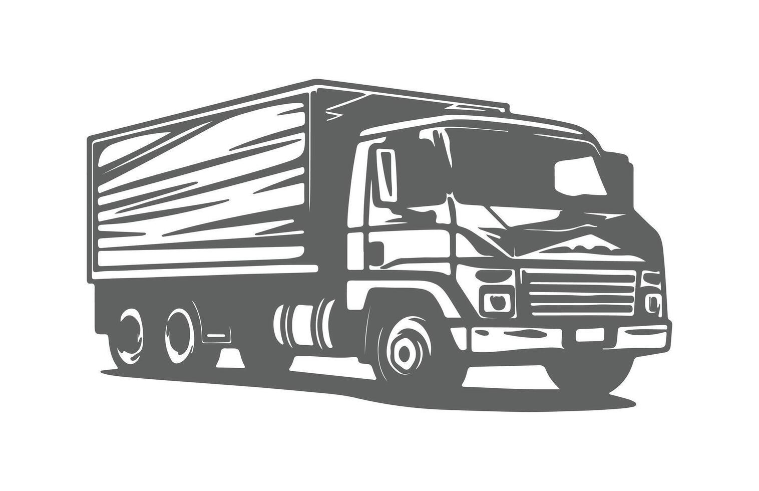 a black and white illustration of a truck vector