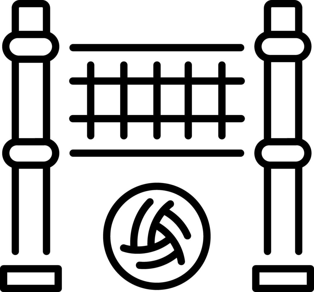 An outline style icon of volleyball net vector