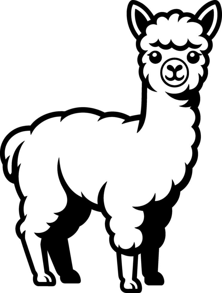 Llama coloring pages free printable vector