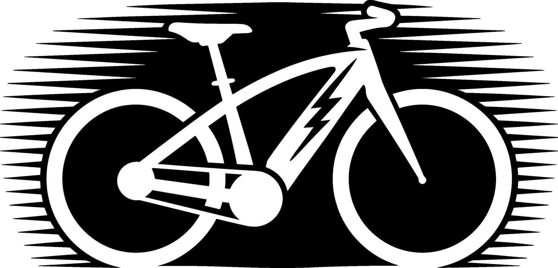 A black and white illustration of a bicycle vector