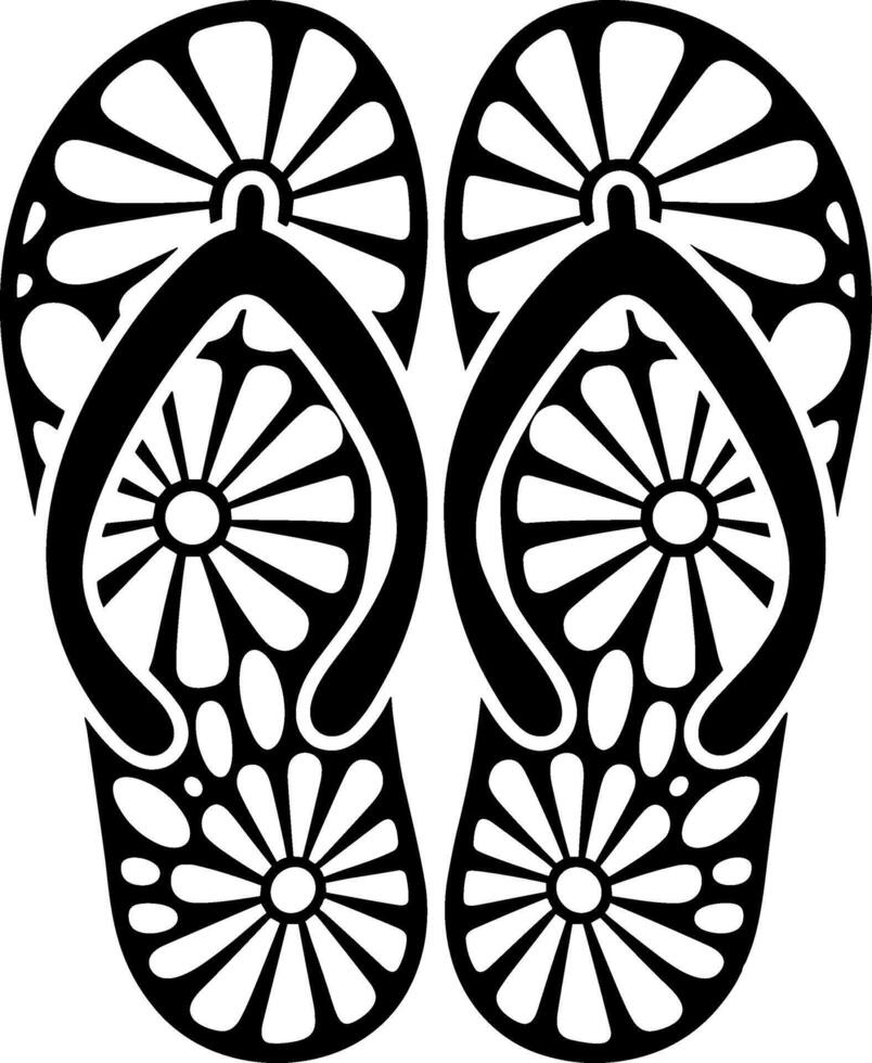 Flip flop sandals with flowers on a white background vector