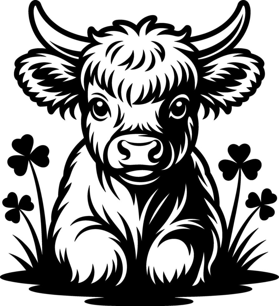 Highland cow clipart vector