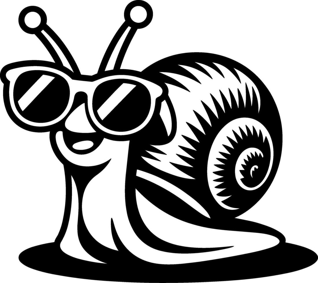 A cartoon snail wearing sunglasses and sunglasses vector