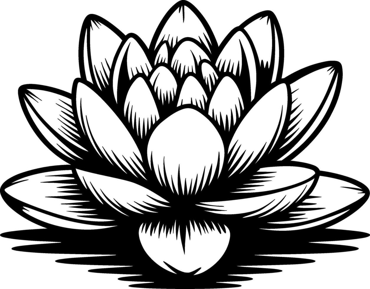 Lotus flower Line Art vector