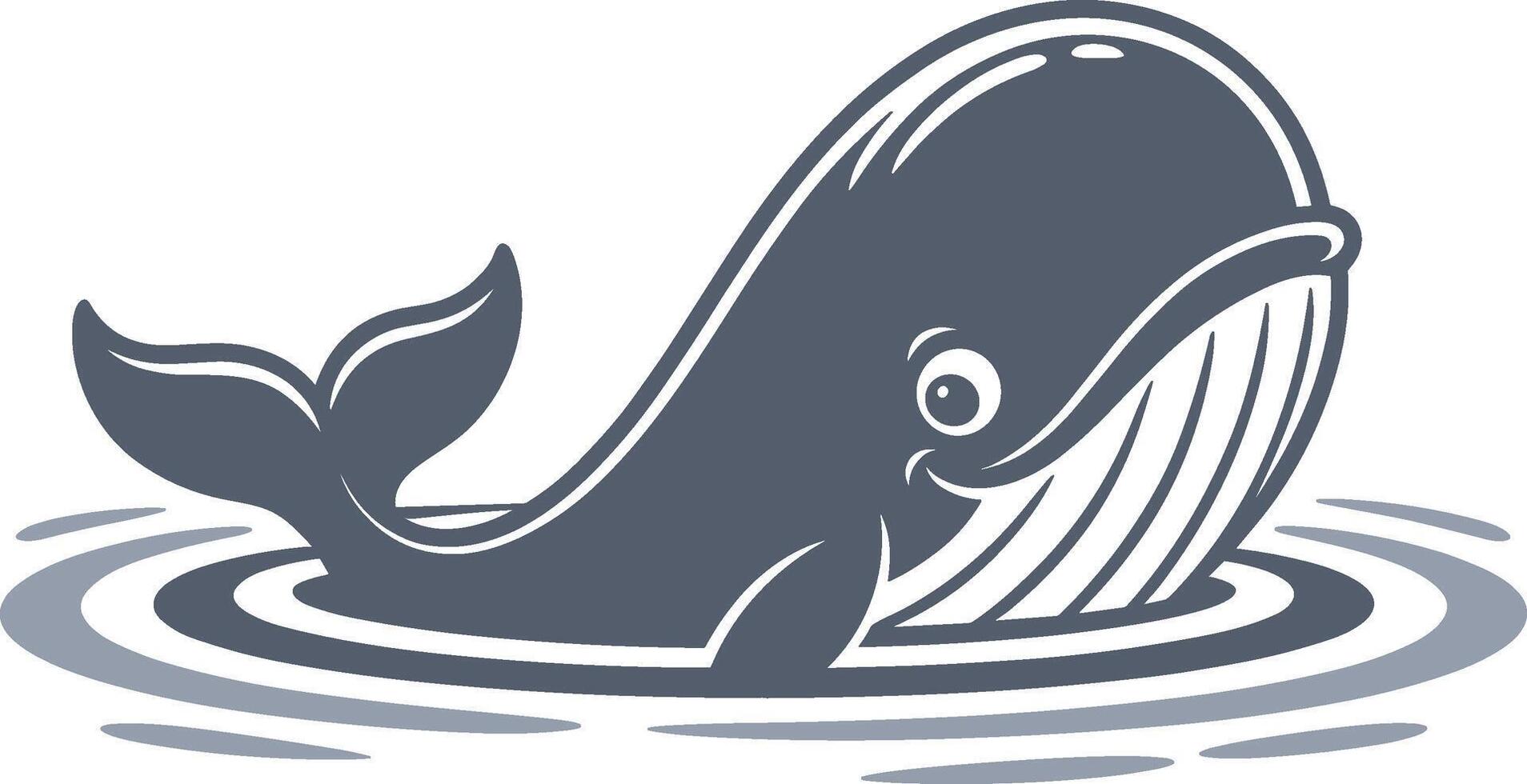 A whale swimming in the water with its mouth open vector