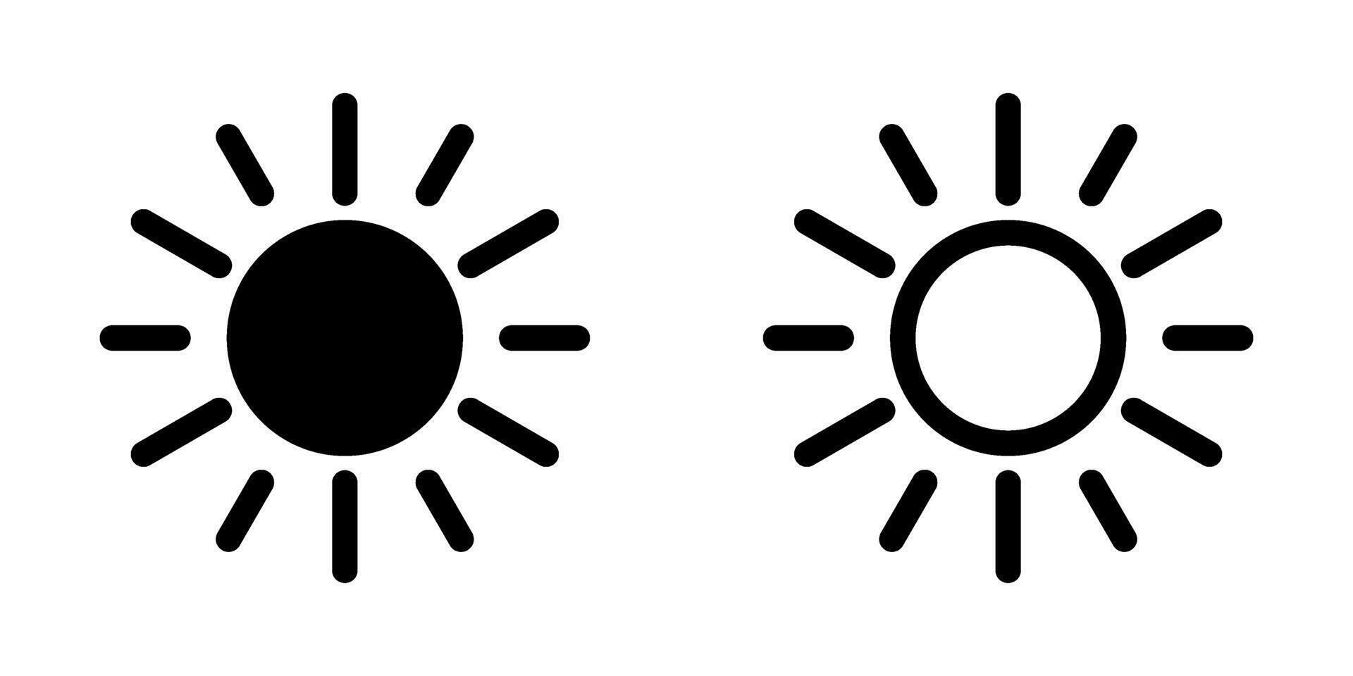 Sun icon. Solid and line sun icons. vector