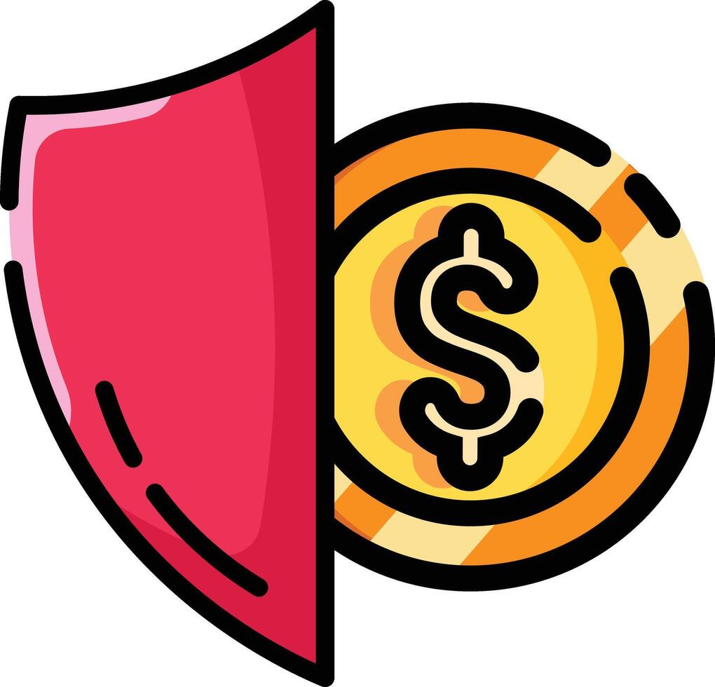 Made in uk a red shield protects a gleaming golden coin icon. vector