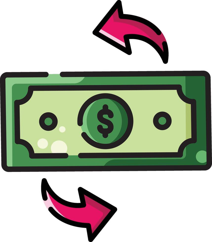 Made in uk bill with a dollar sign and arrows a graphic representation of financial growth icon. vector