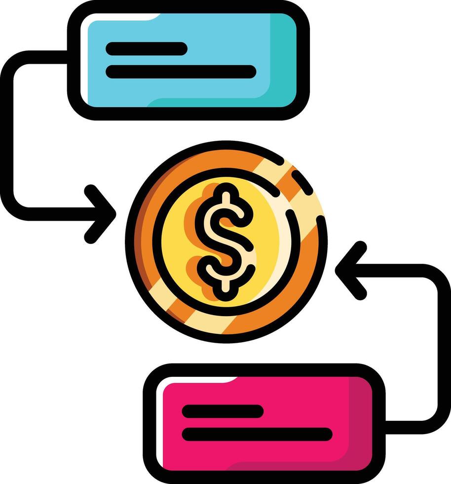 Made in uk flowchart with a gold coin at its center icon vector