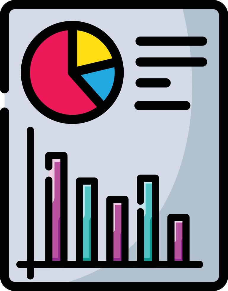 Made in uk colorful pie chart and bar graph for data visualization icon. vector