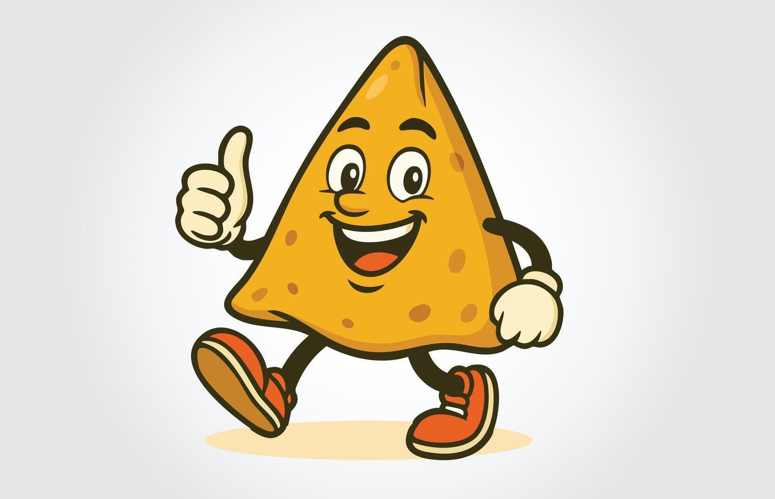 Happy Nacho Chip Mascot with a Thumbs Up vector