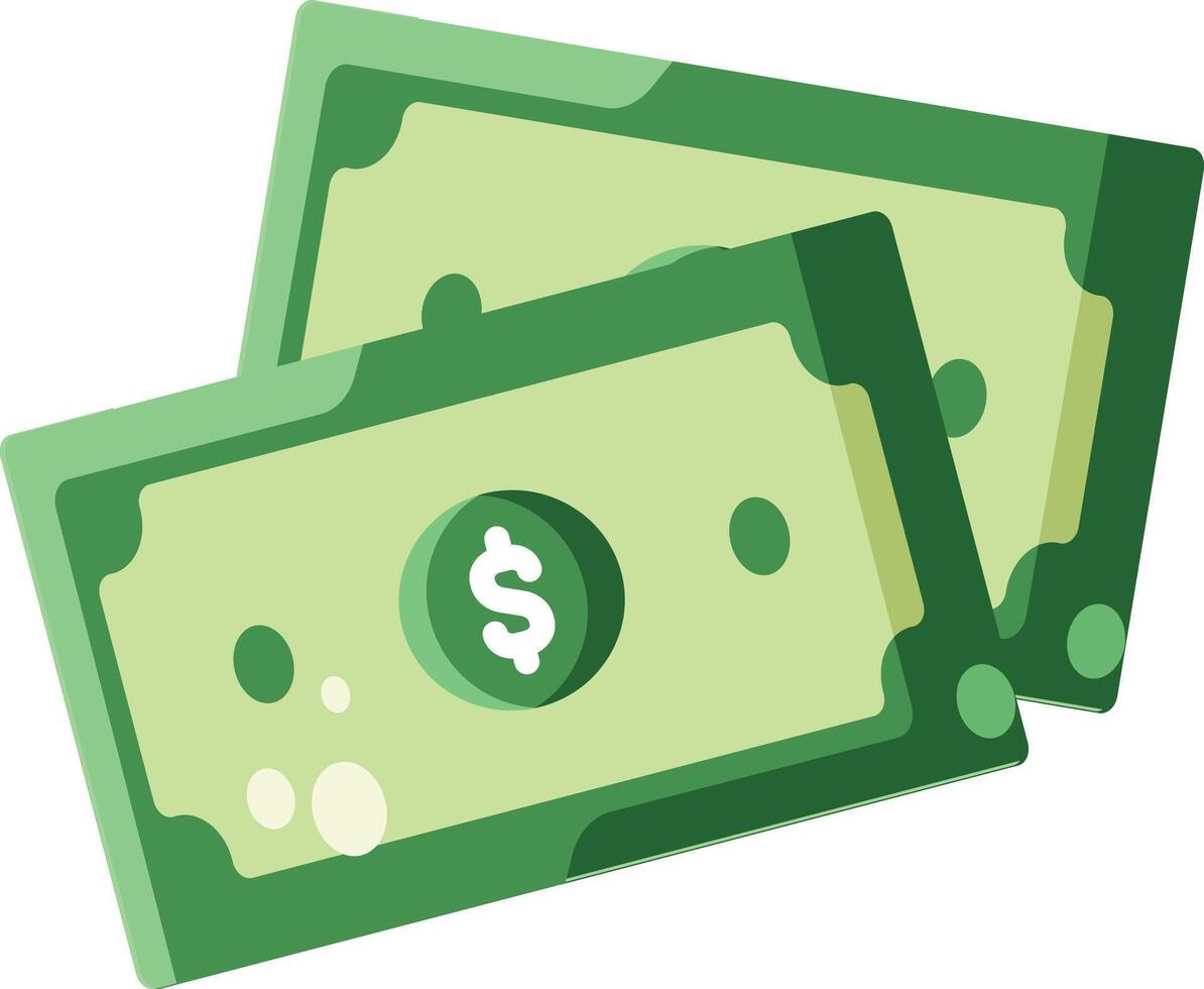 Made in the uk two cartoon dollar bills ready for your design icon flat style. vector
