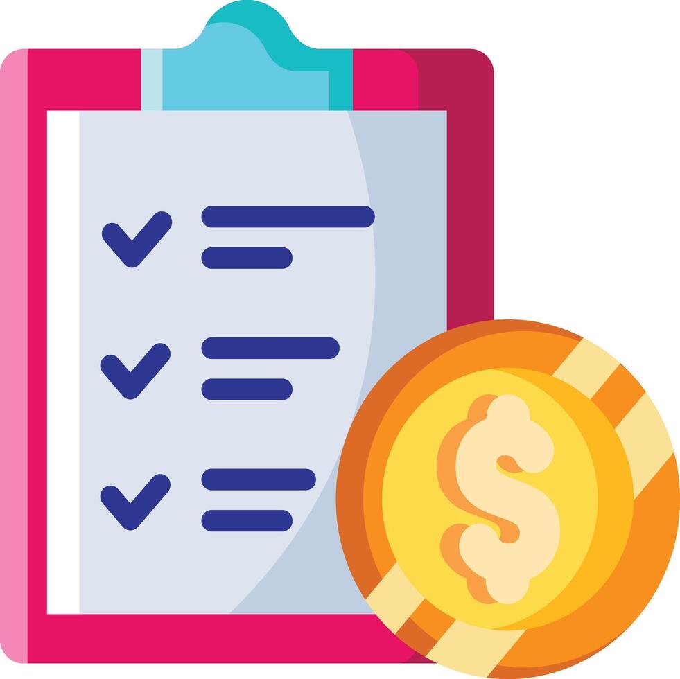 Made in the uk a checklist with a dollar coin for your success icon flat style. vector