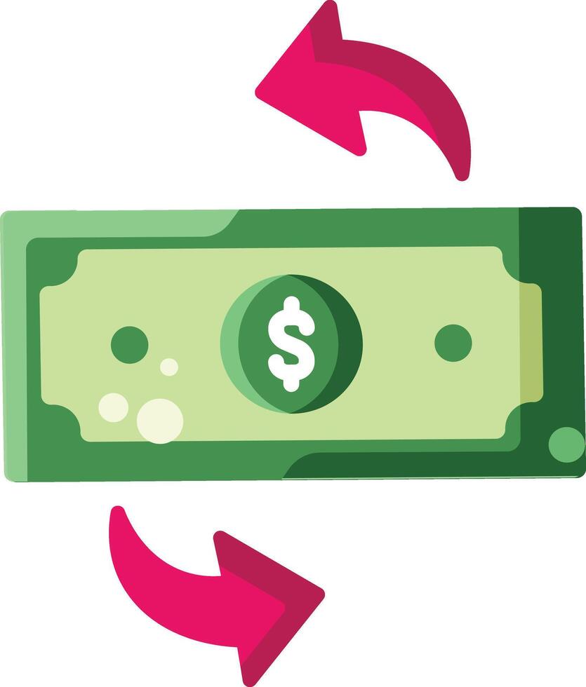 Made in uk green bill with a dollar sign and arrows a graphic representation of financial growth icon flat style. vector