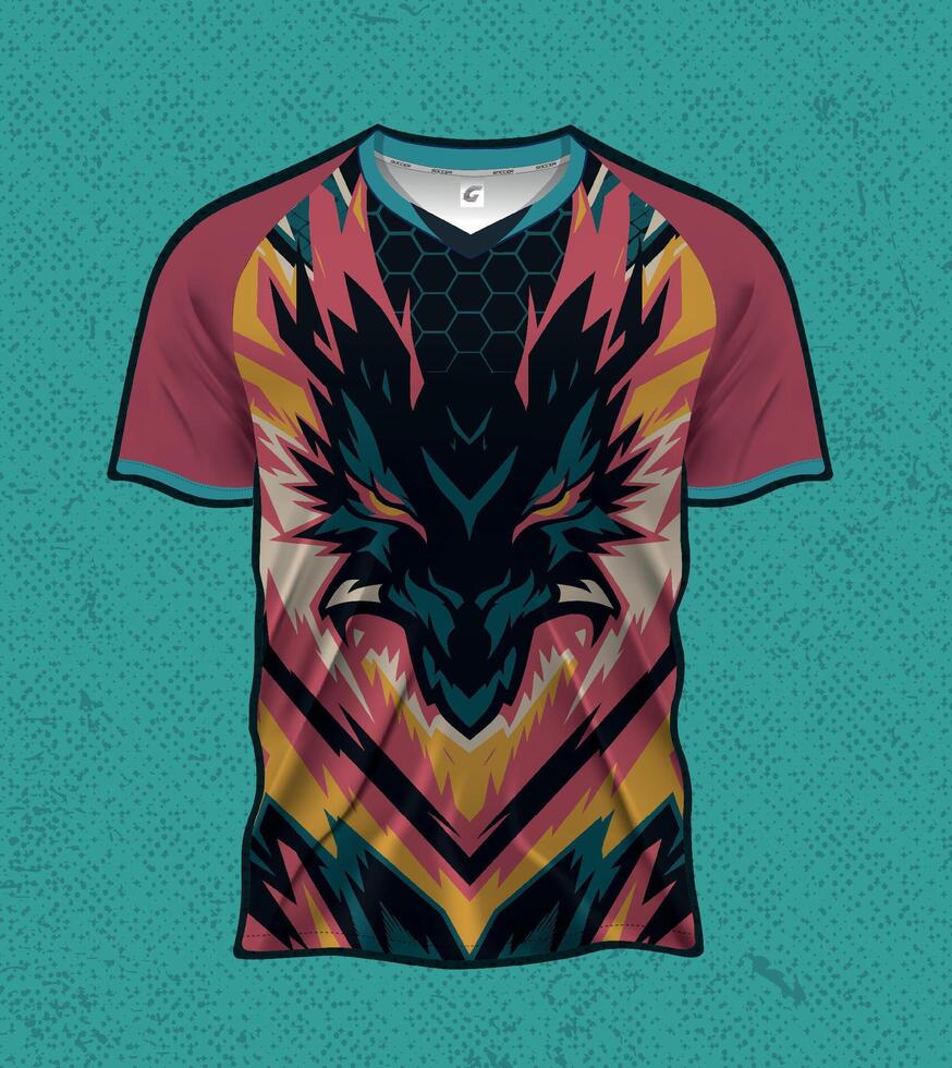 Dynamic soccer jersey design for gaming and racing kits vector