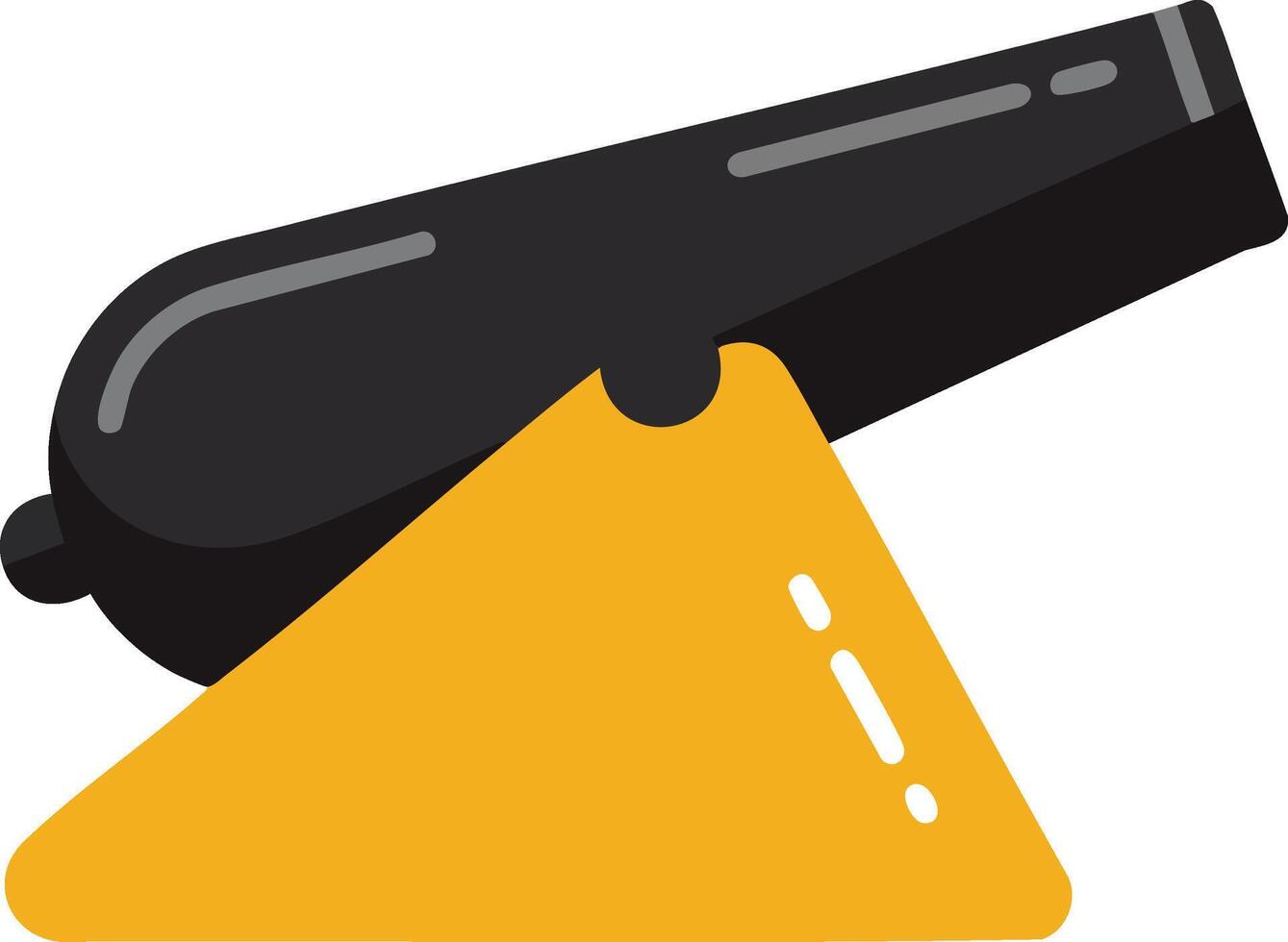 Black Cannon on Yellow Base Illustration for Historical and Military Design Elements vector