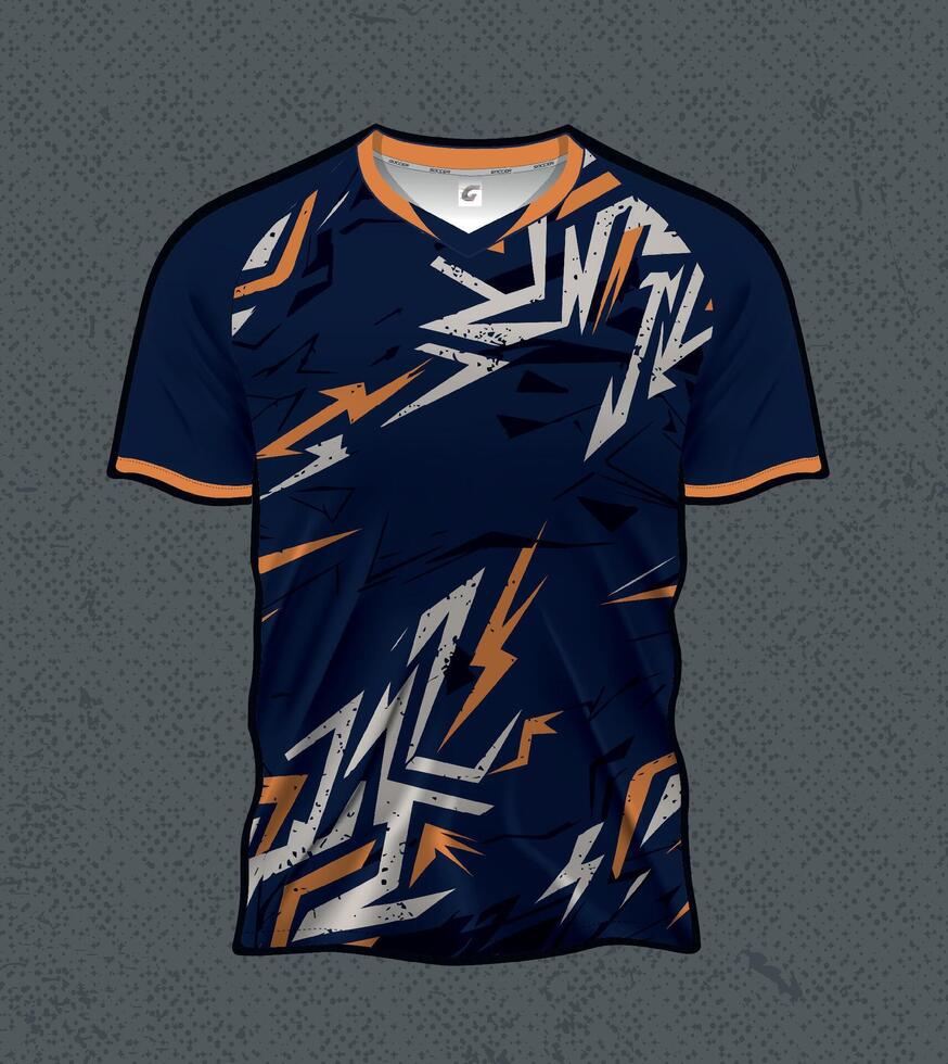 Cycling and Gaming Jersey Design Mockup Customizable Sportswear Template vector