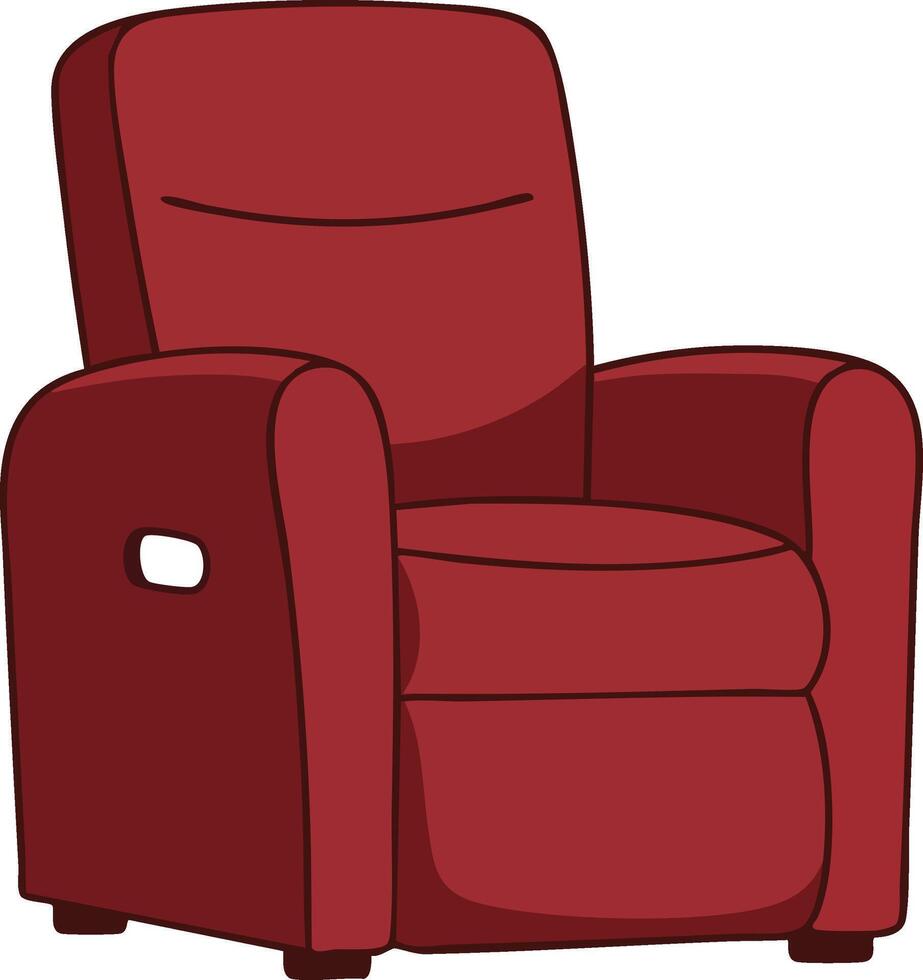 Red Recliner Chair Illustration Comfortable Seating Furniture Design for Living Room Relaxation vector