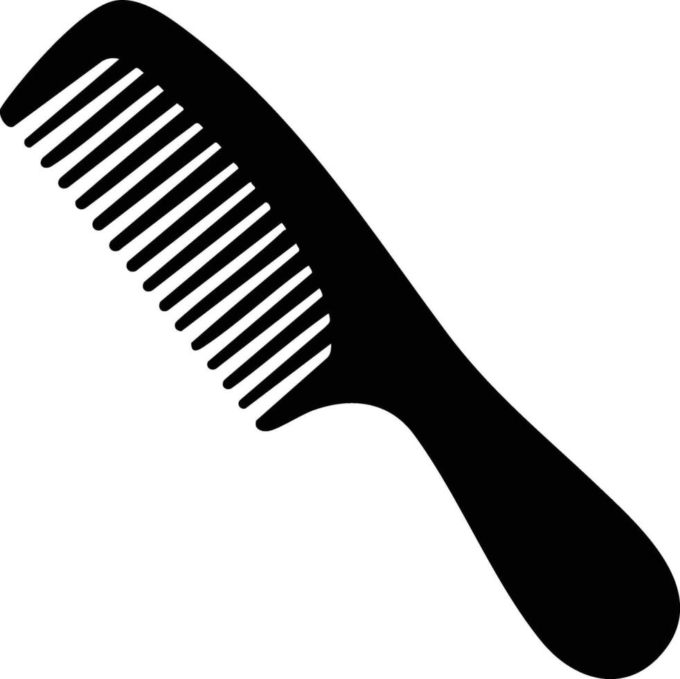 Hair comb grooming tool silhouette illustration for personal care and styling usage vector