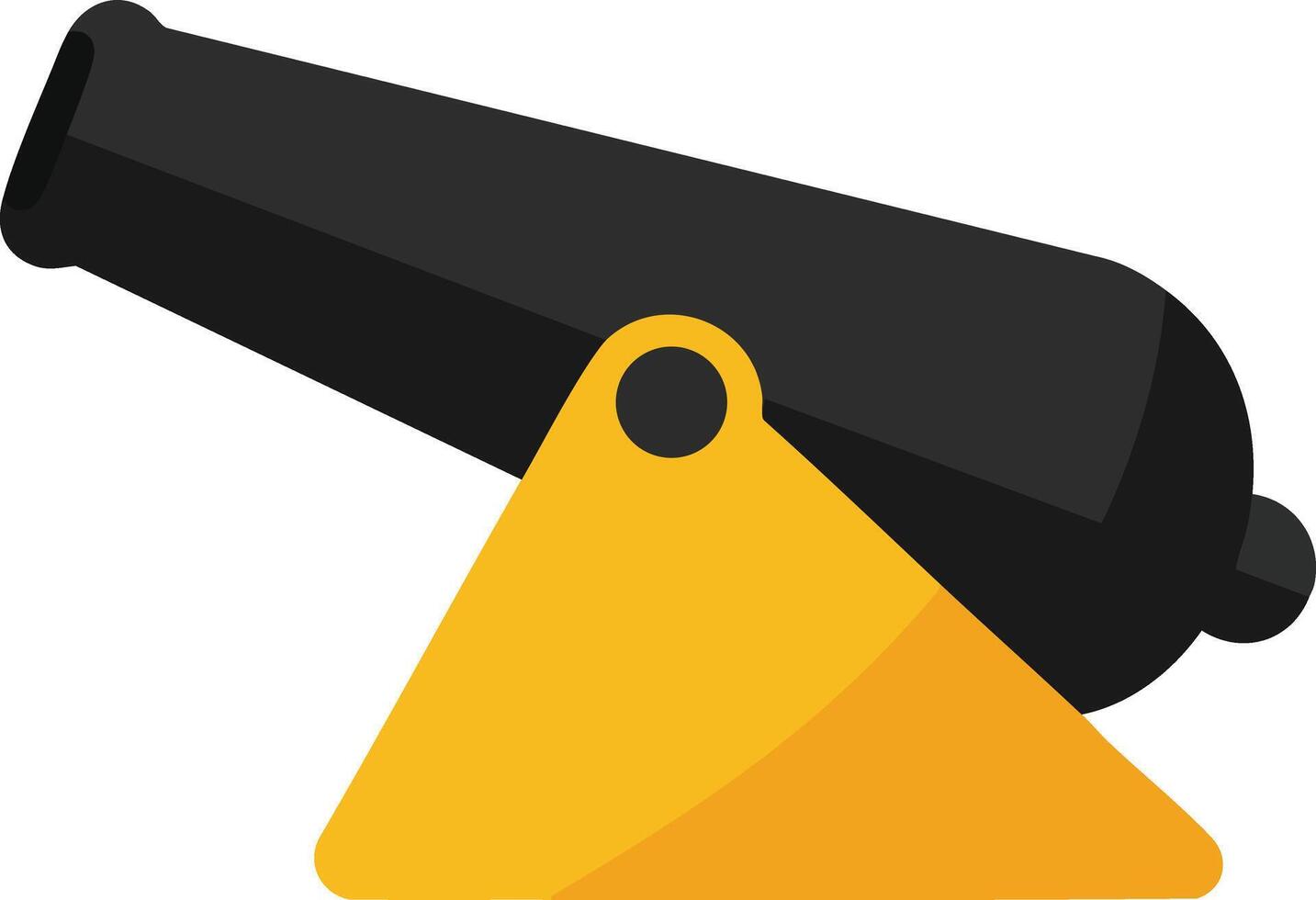 Black and yellow cannon historical artillery weapon illustration design element vector