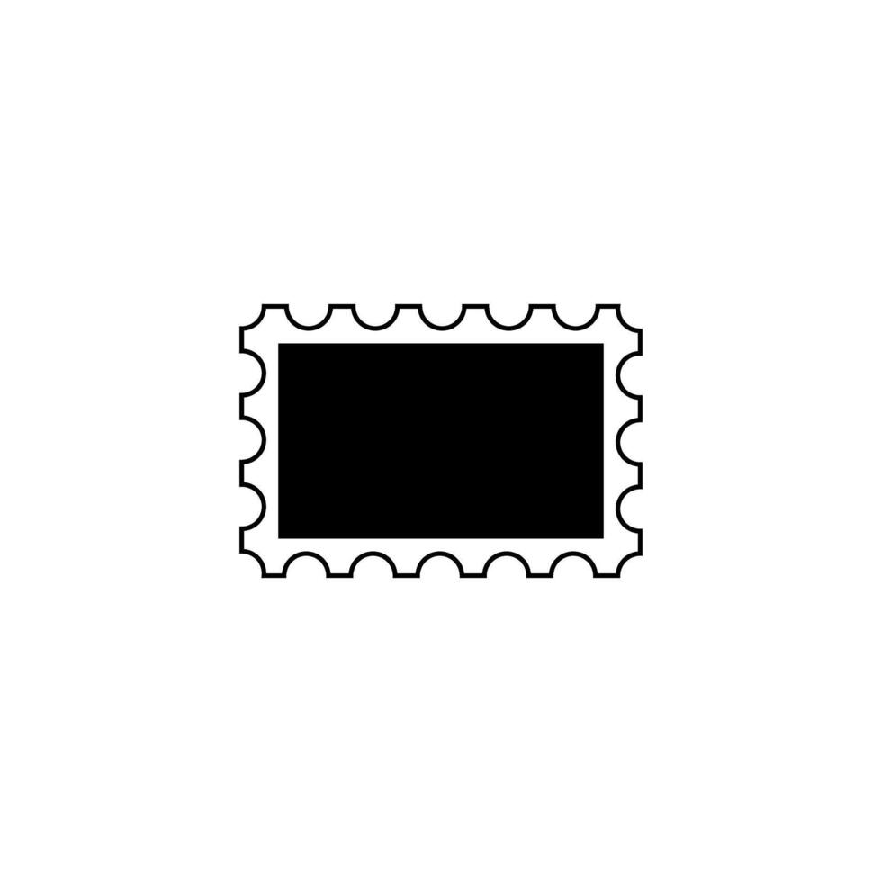Unique rectangular stamp design with perforated edges in minimalist style for postal applications and collections vector